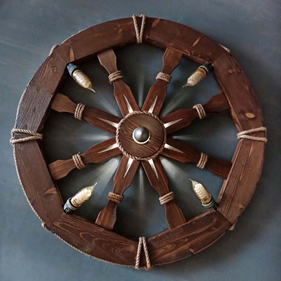 Люстра колесо телеги