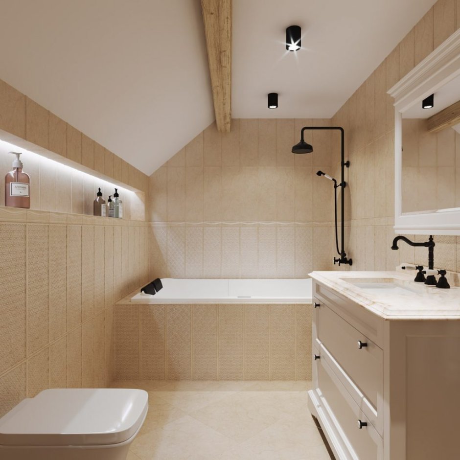 Унитаз под лестницей