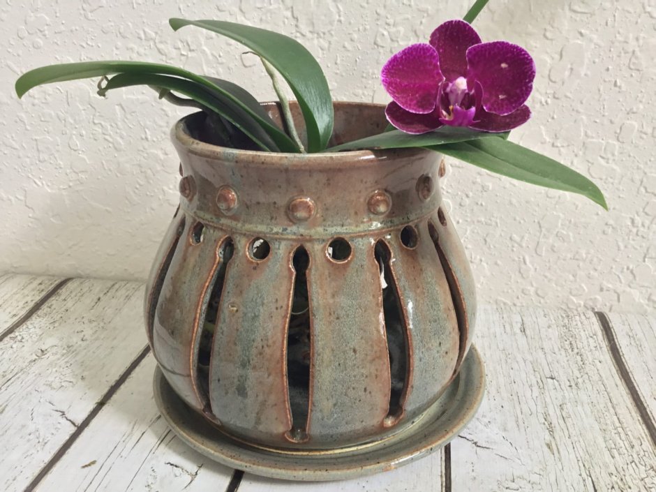 Кашпо для орхидей керамическое