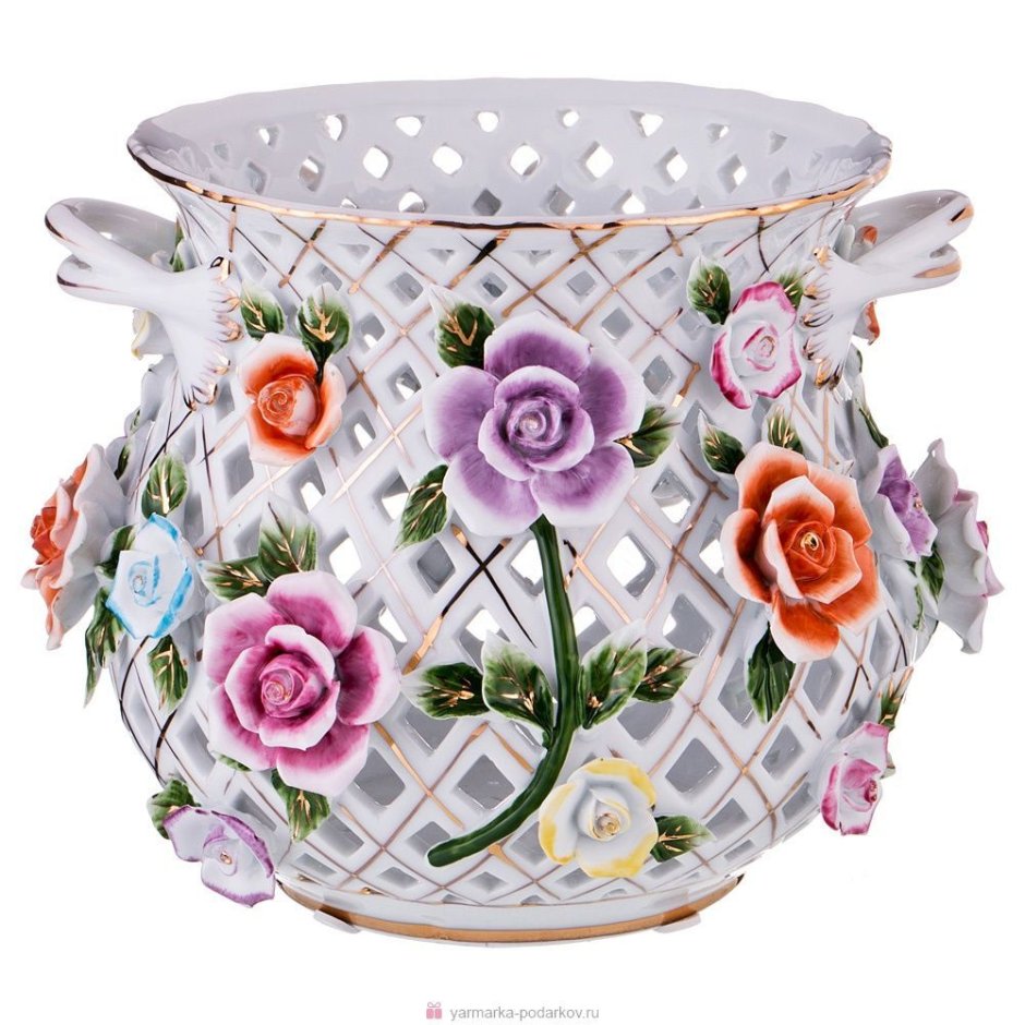 Прозрачная ваза декор