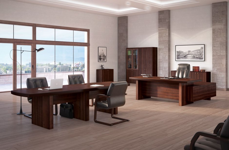 Мебель в кабинет руководителя Capital темный орех