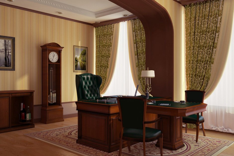 Отделка стен в кабинете