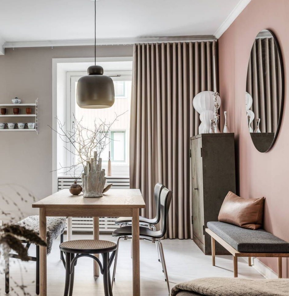 Пудровый цвет в скандинавском интерьере