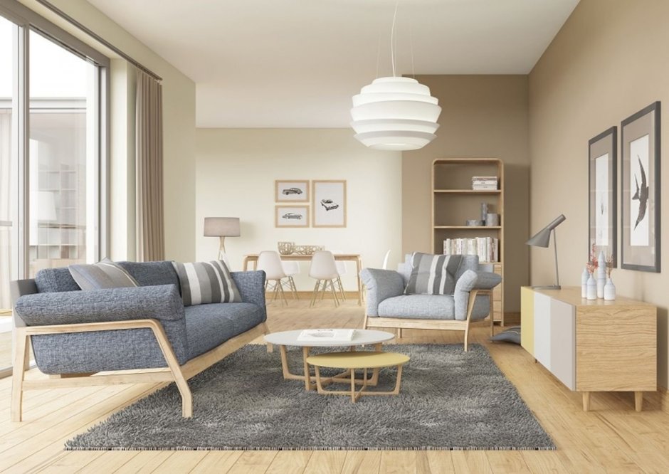 Нюдовый цвет стен