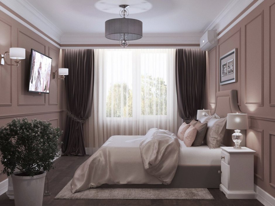 Спальня в нюдовых оттенках