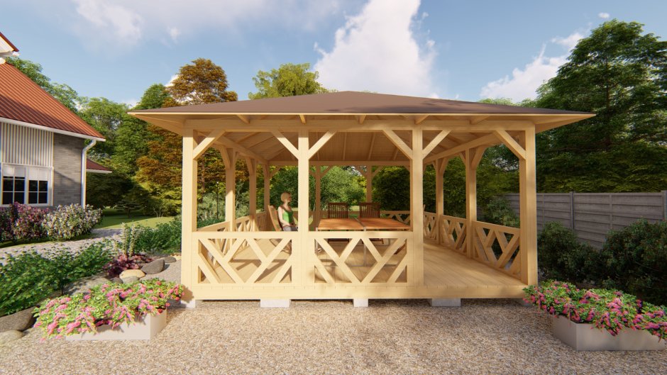 Ромбовидная беседка