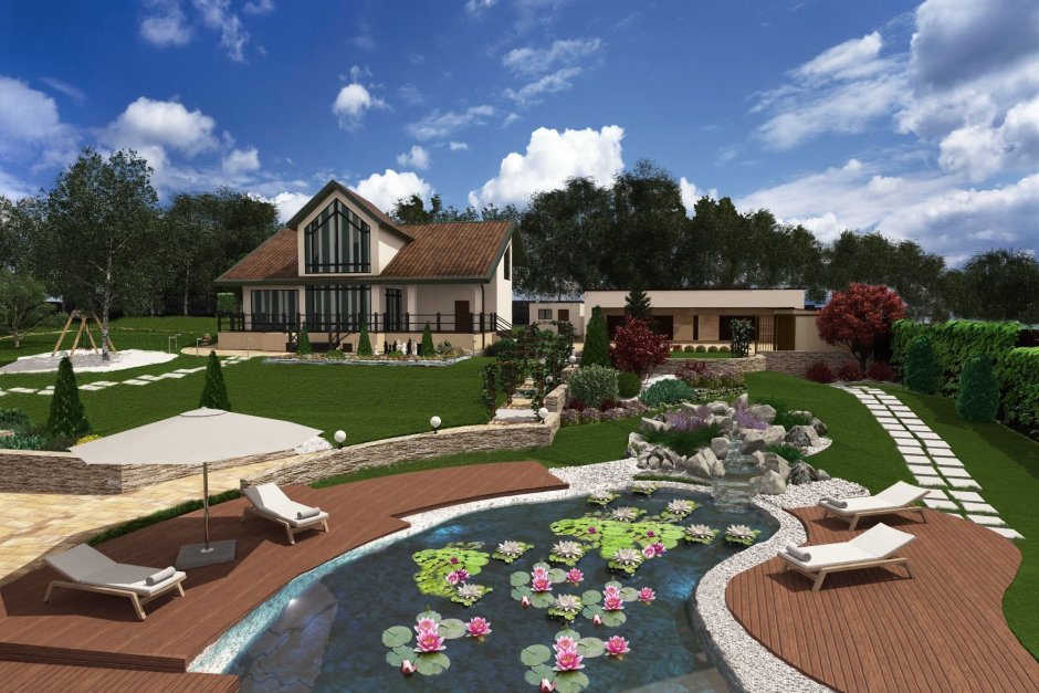 Загородный дом с садом