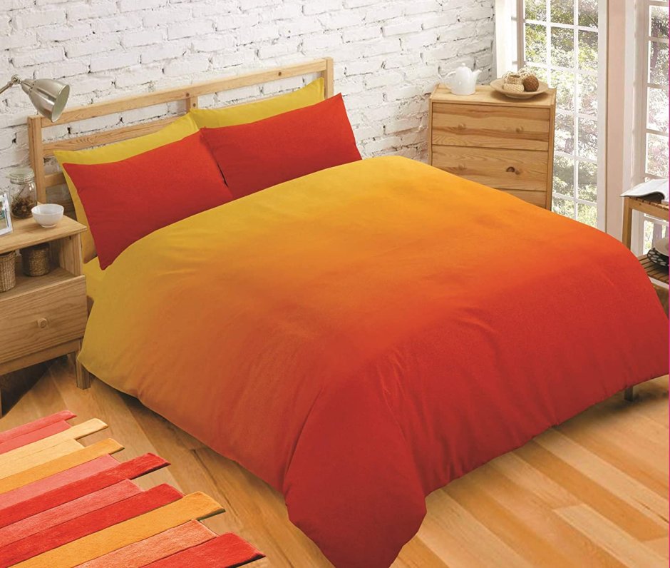 Оранжевая кровать вид сверху