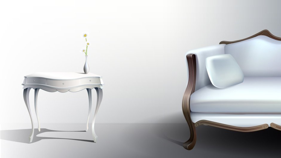 Дизайнерский диван на Светлом фоне