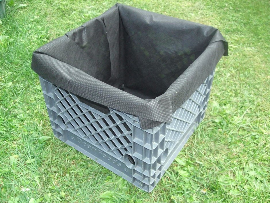 Кашпо из овощных ящиков