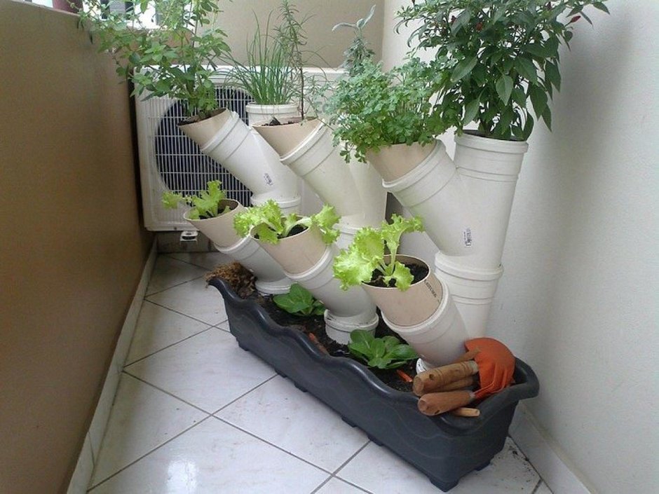 Горшки из пластиковых труб