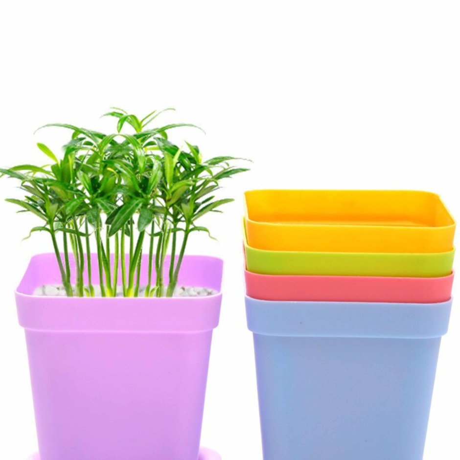 Горшки цветочные пластиковые