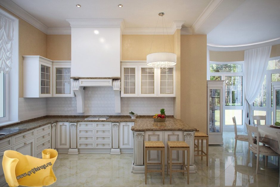 Интерьер кухни в частном доме