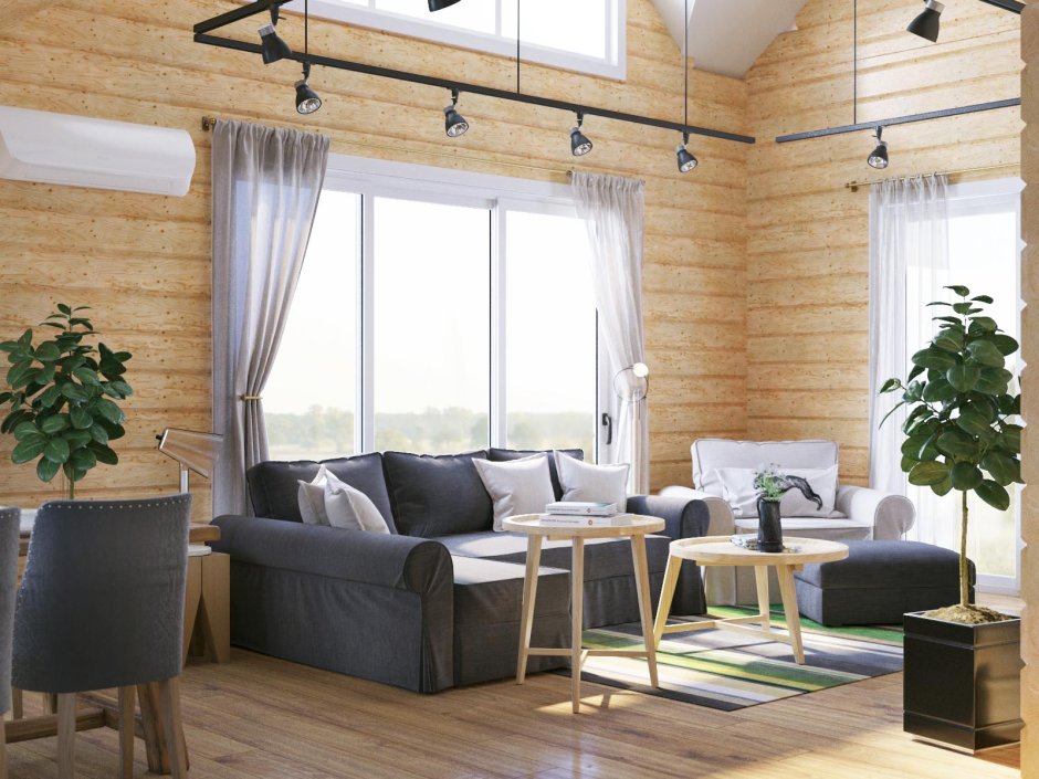 Дом из клееного бруса в скандинавском стиле