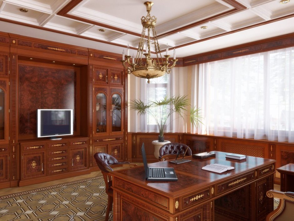 Богатый интерьер кабинета руководителя