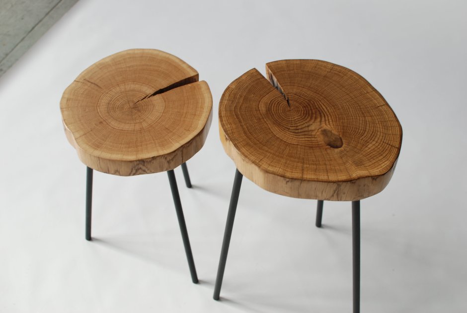 Табурет из спила дуба