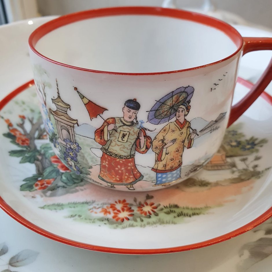 Шинуазри фарфор Кузнецов ТД сервиз чайный