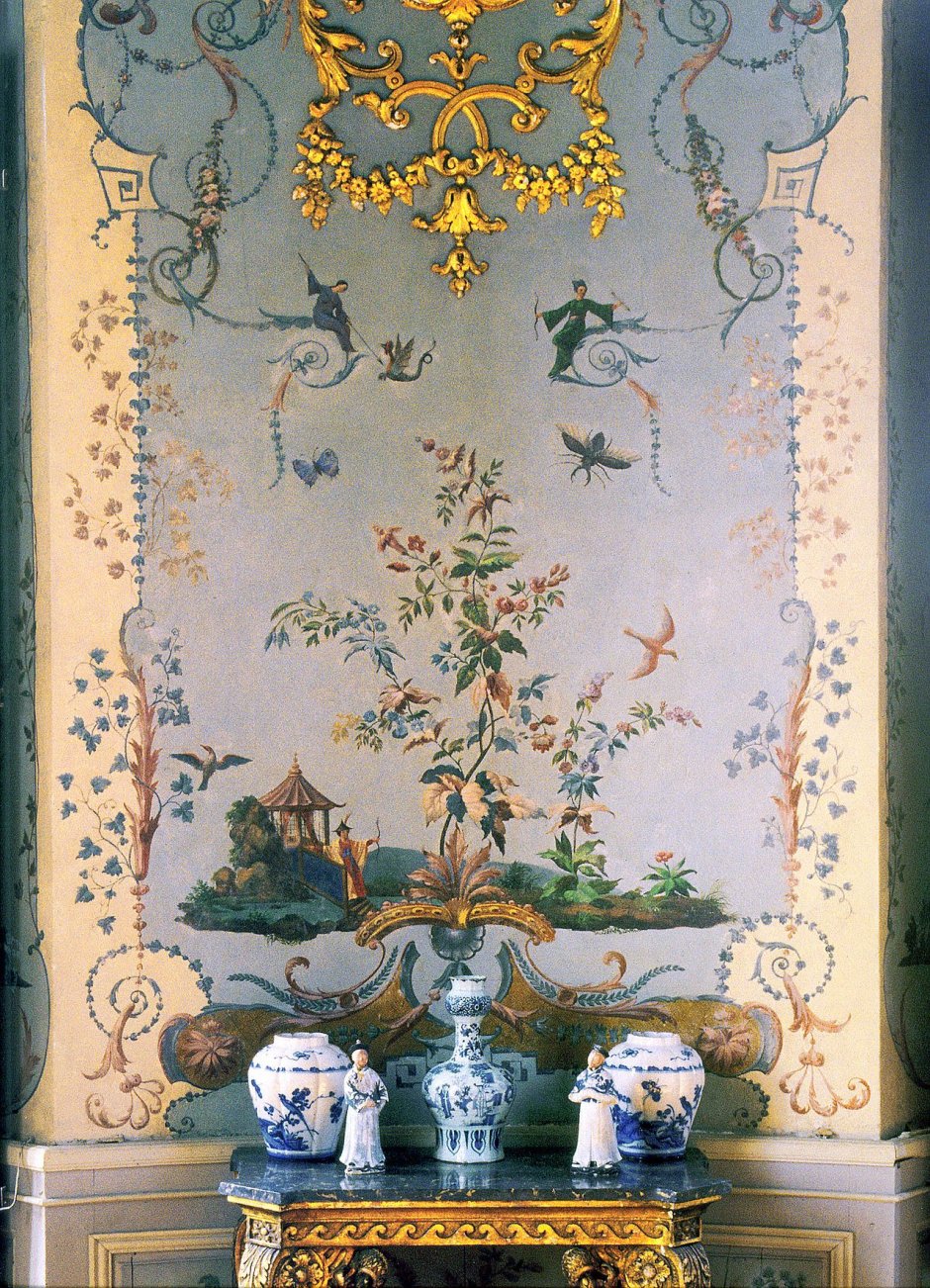 Тарелка Шинуазри голубая