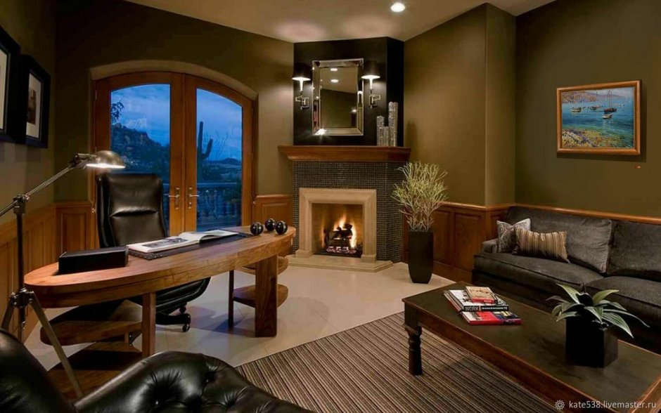 Интерьер кабинета в доме