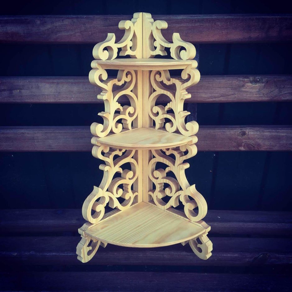 Резные этажерки из дерева