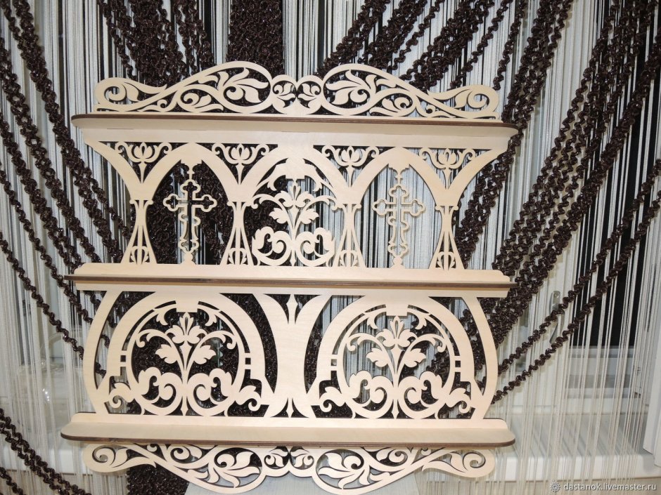 Антикварная латунная Этажерка