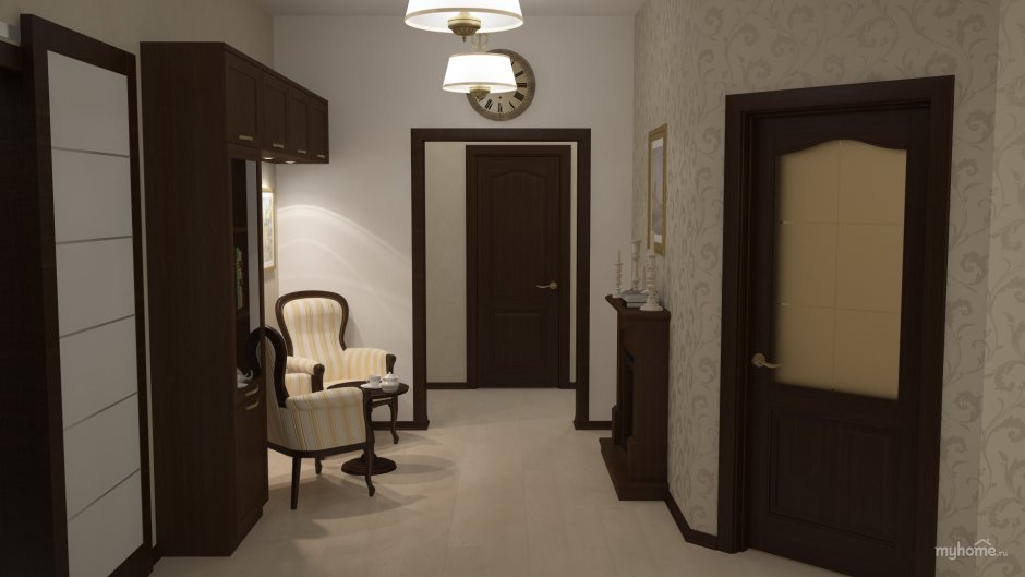 Крашенные стены в коридоре