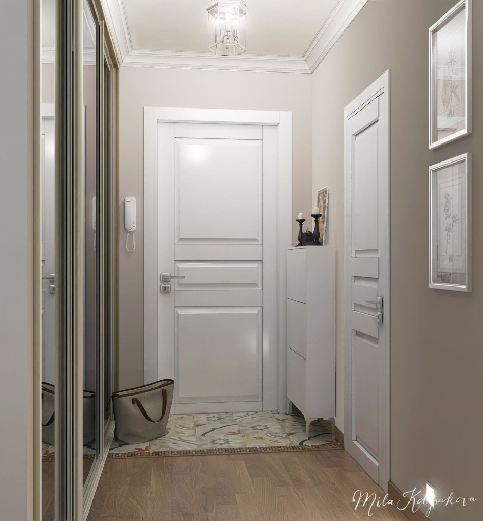 Светлые обои в коридор