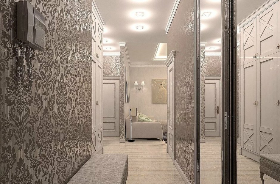 Коридор с белыми дверями