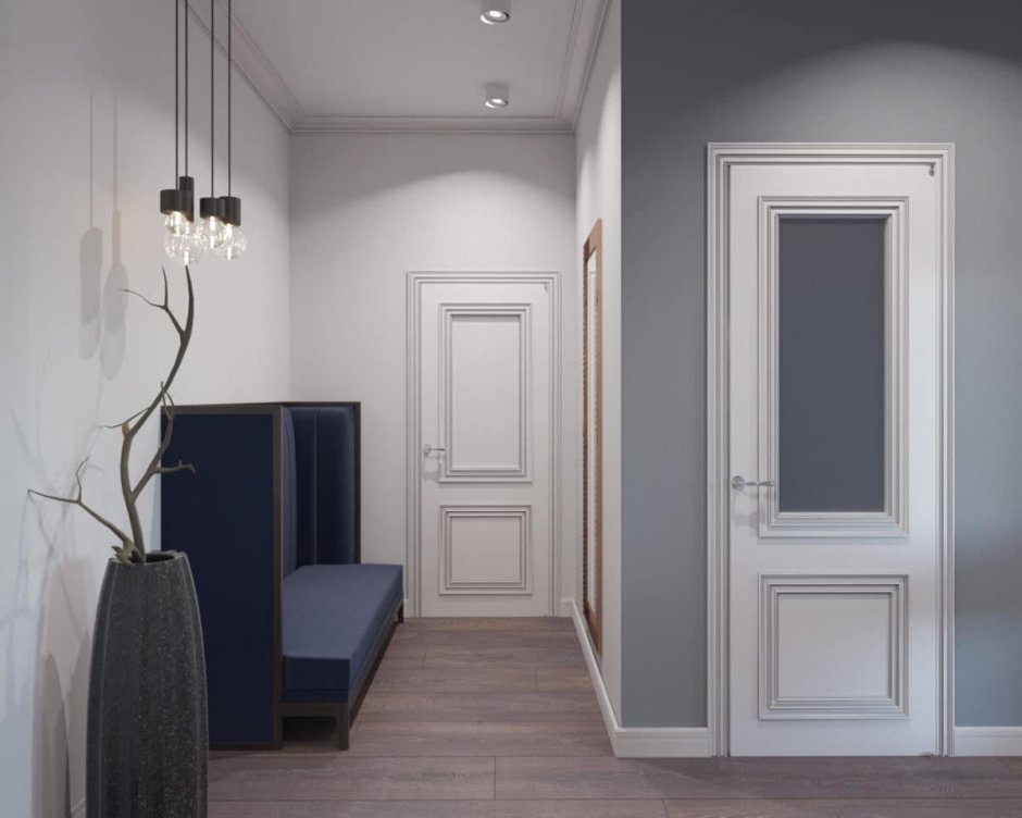 Серый цвет в интерьере прихожей
