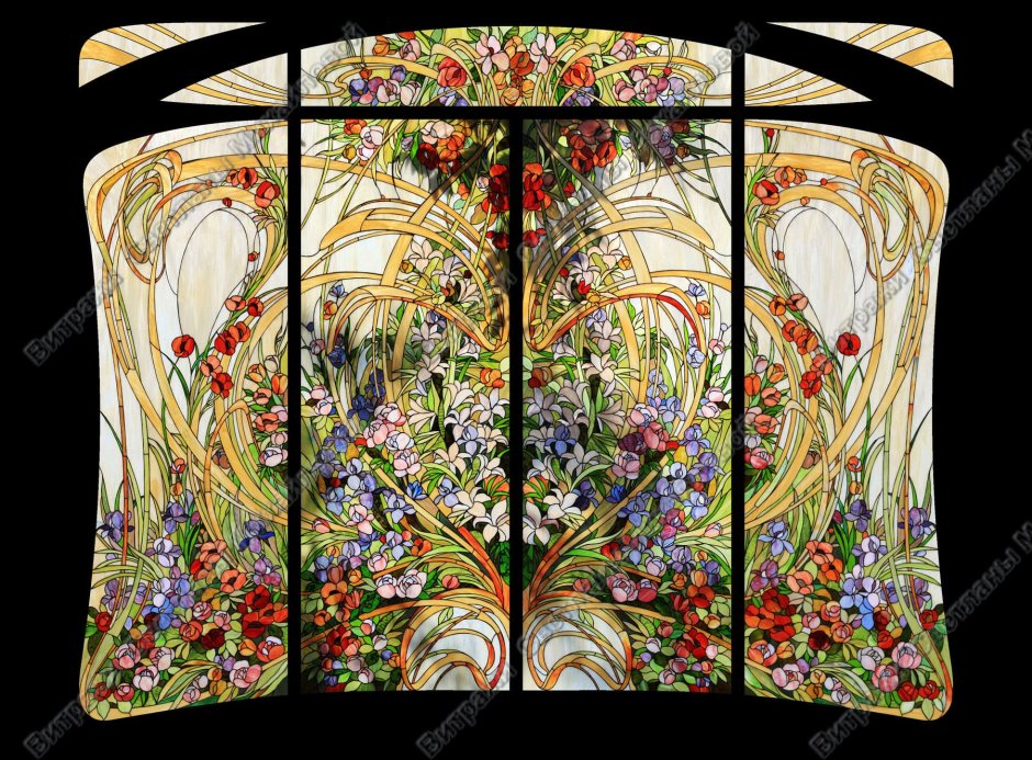 Витражи ар нуво Тиффани
