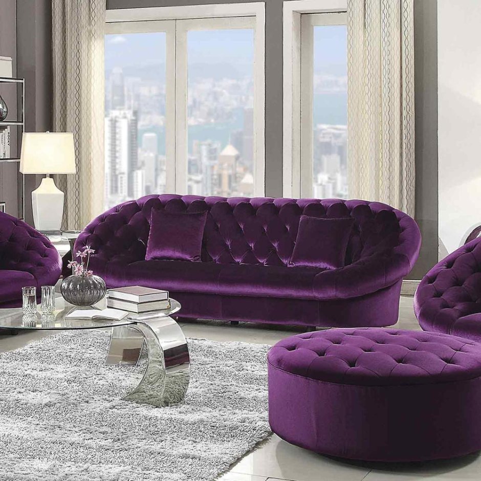 Модульный диван фиолетовый