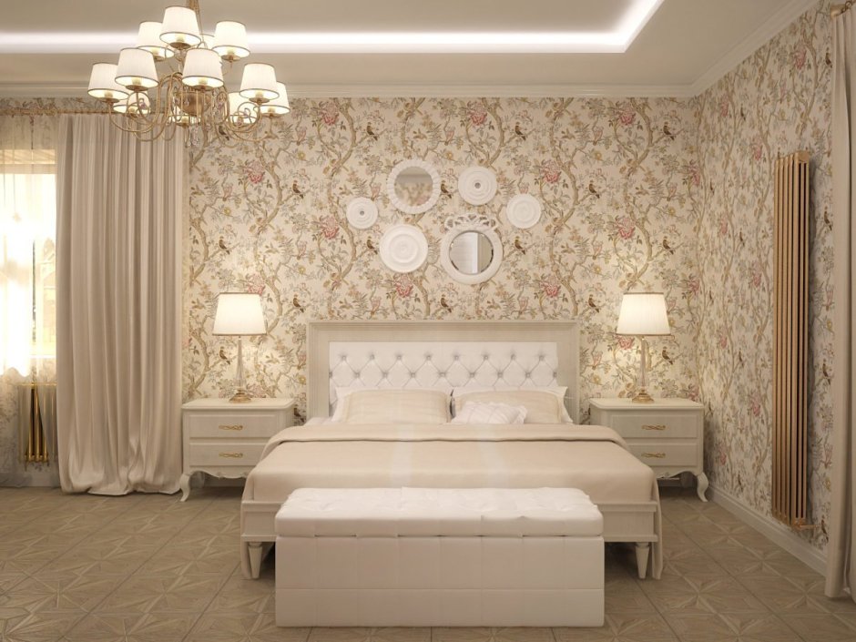 Спальня в светло сиреневых тонах