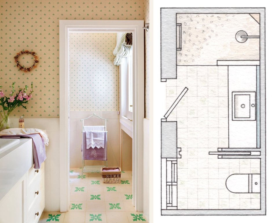 Планировка санузла 2кв и с душем