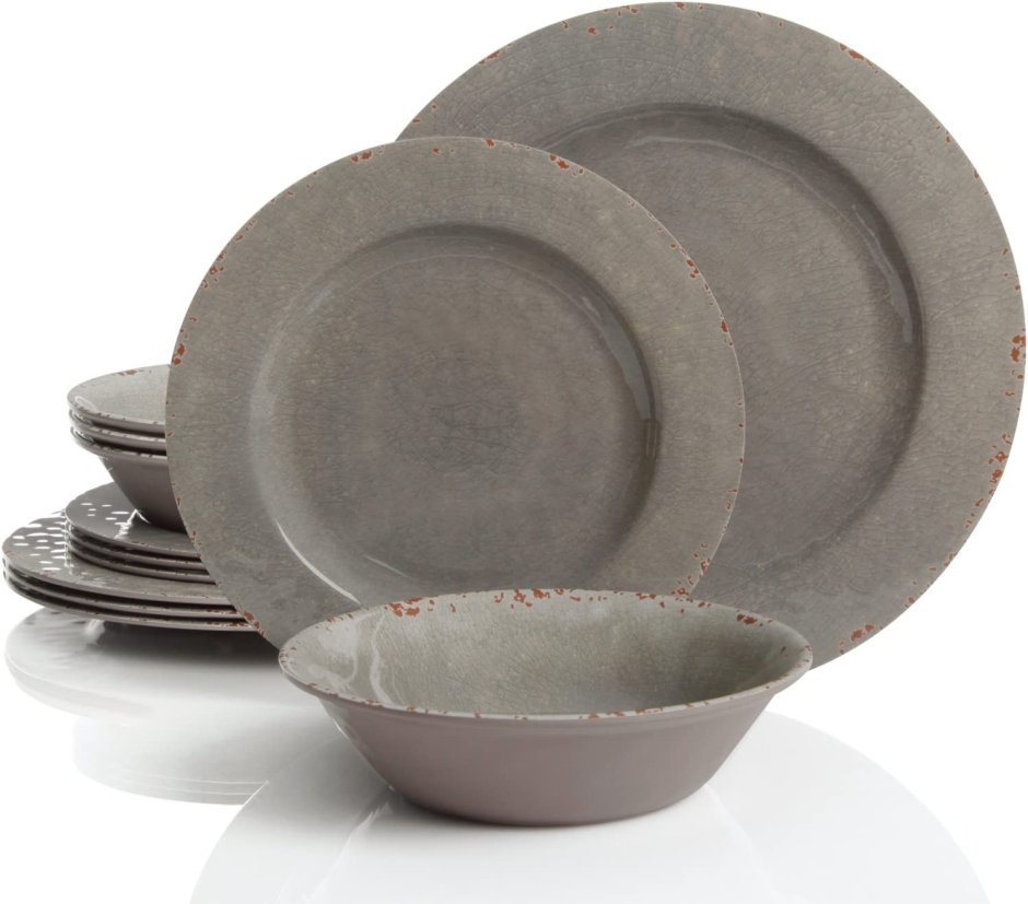 Посуда серая матовая