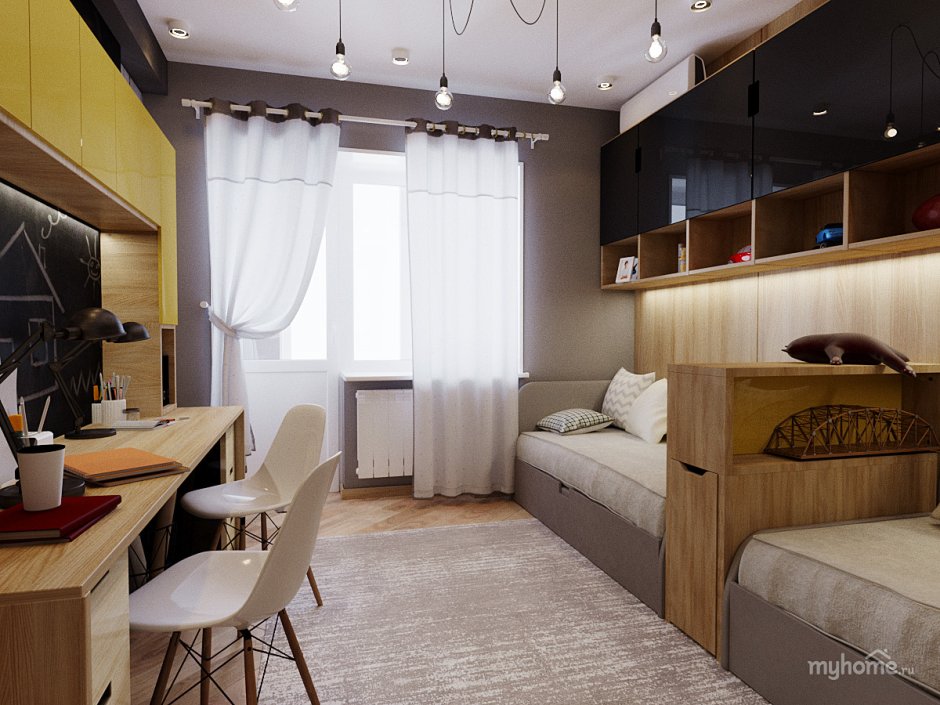 Комната для двух мальчиков с балконом