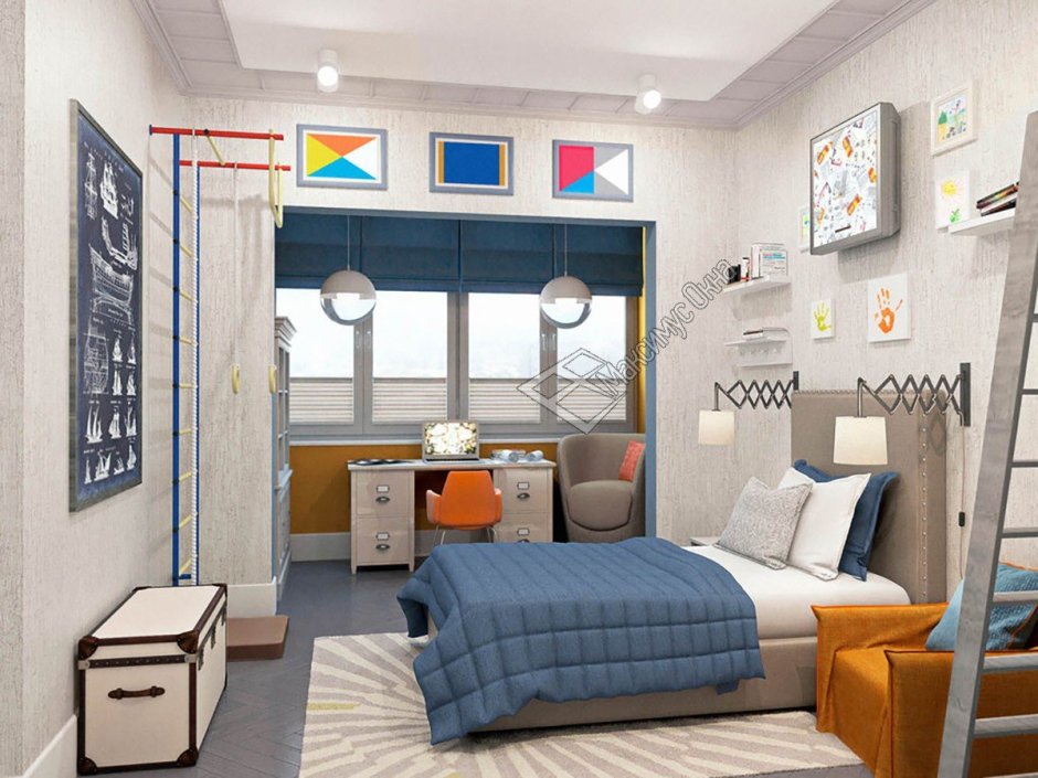 Комната для мальчика с балконом