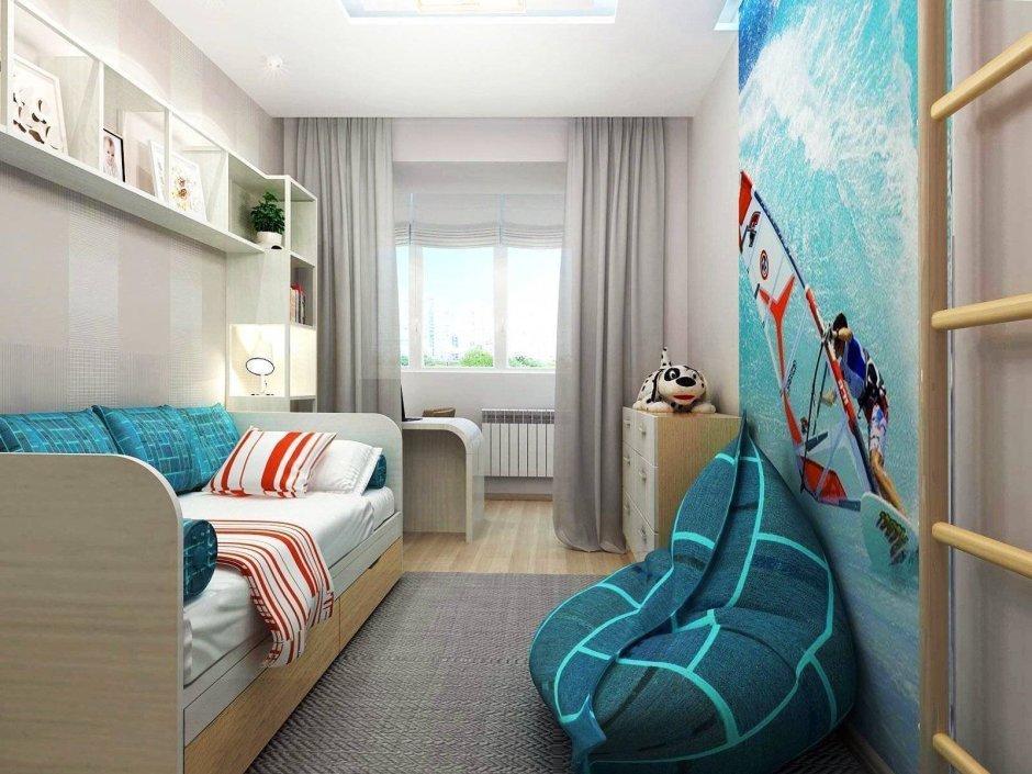 Детская комната для мальчика 5 лет, 12 кв м