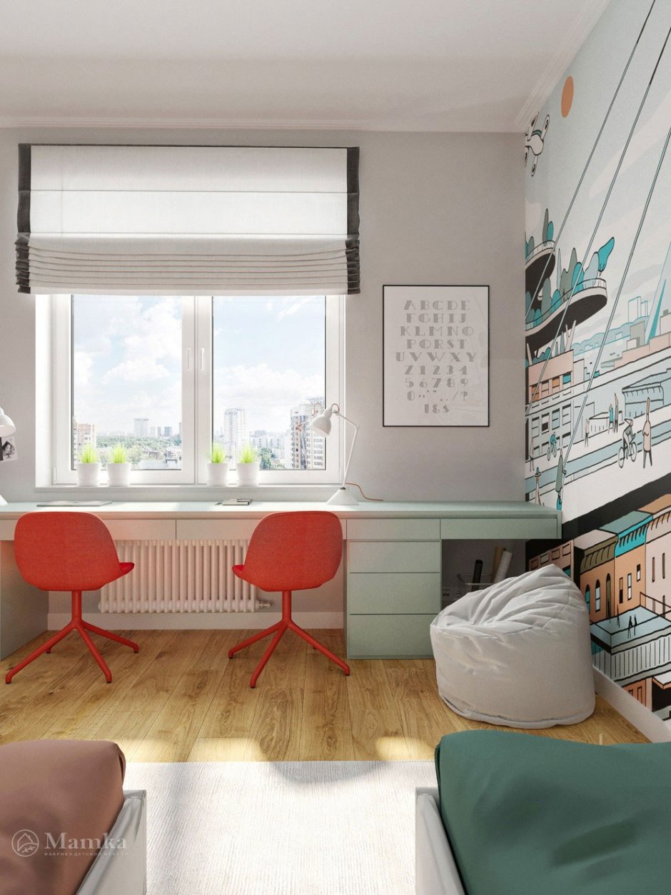 Планировка детской с балконом