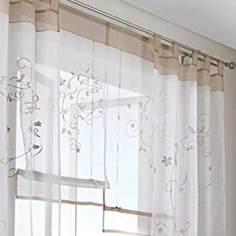 Короткие тюлевые шторы