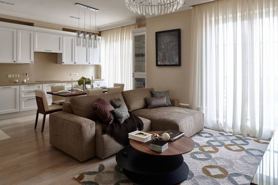 Кухня с гостинной 25кв м интерьер планировка