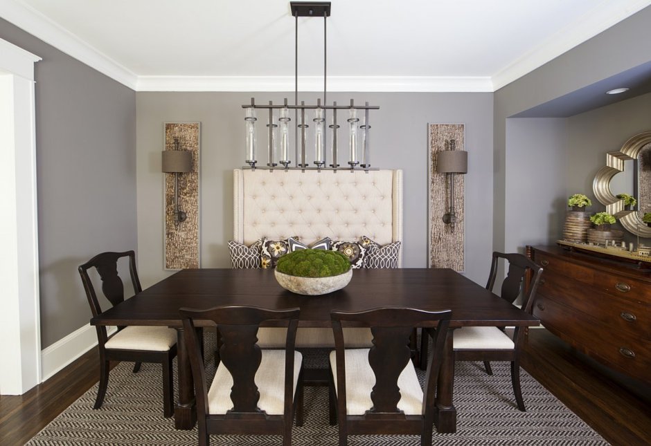 Кухня столовая в коричневых тонах