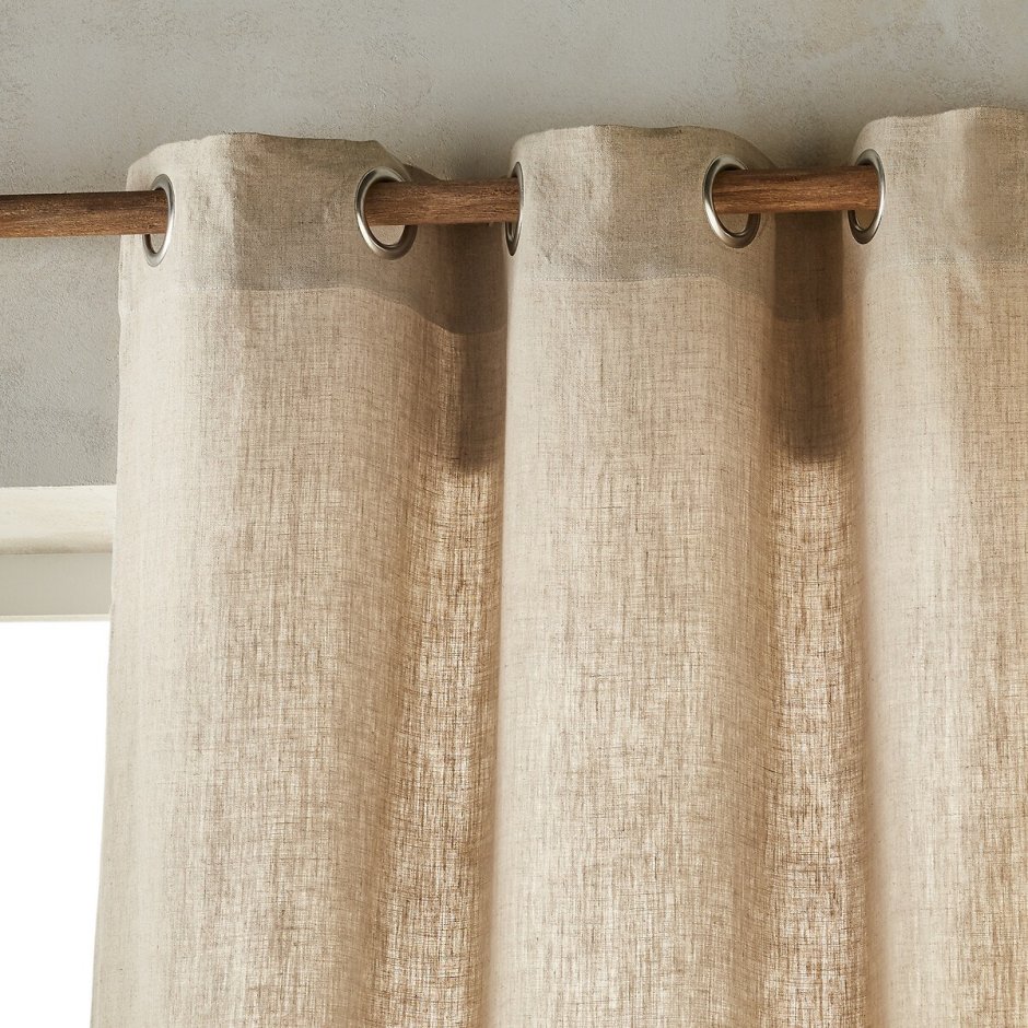 Желтые льняные шторы