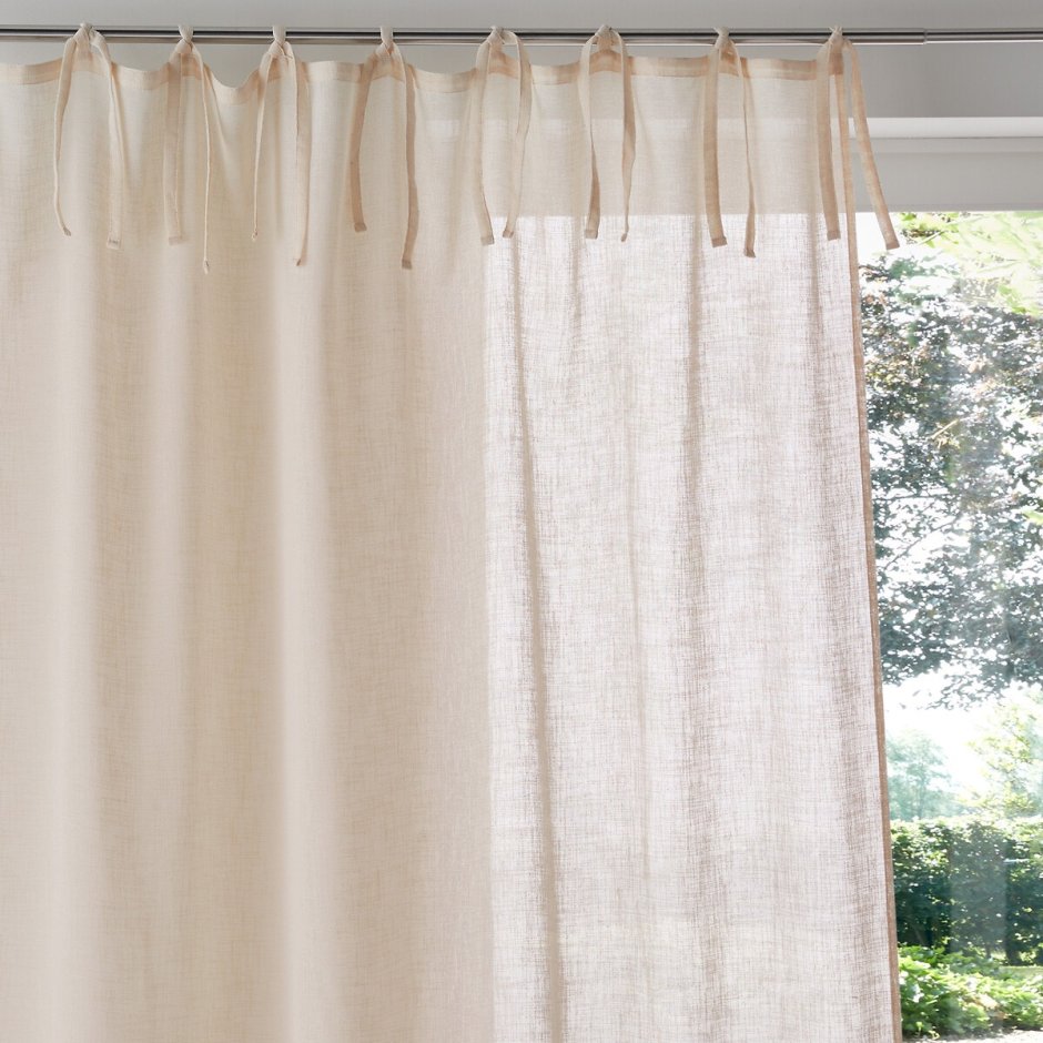 Шторы белый лен