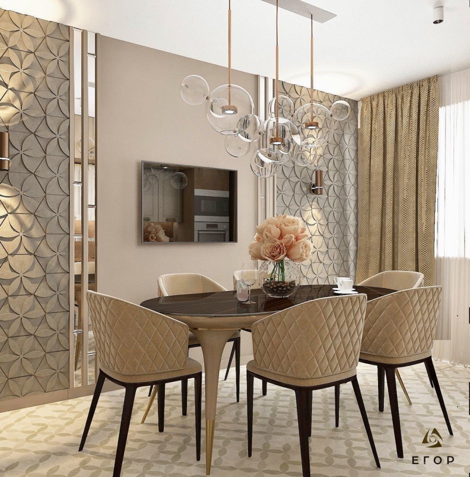 Круглый стол в интерьере