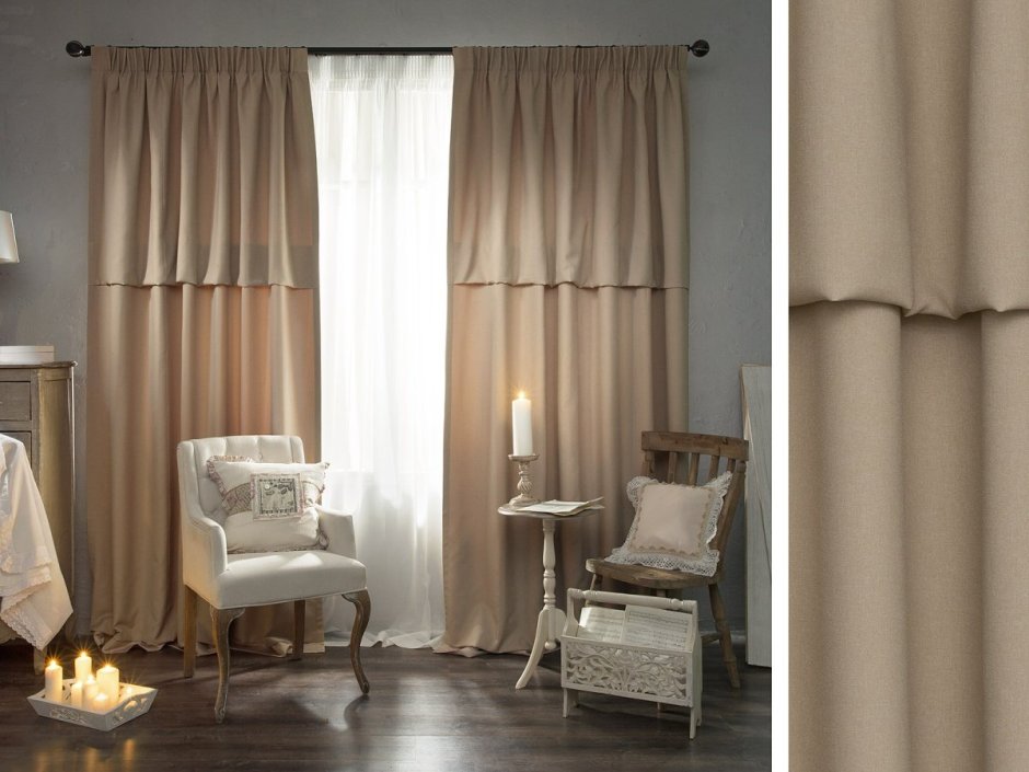Шторы лен в интерьере