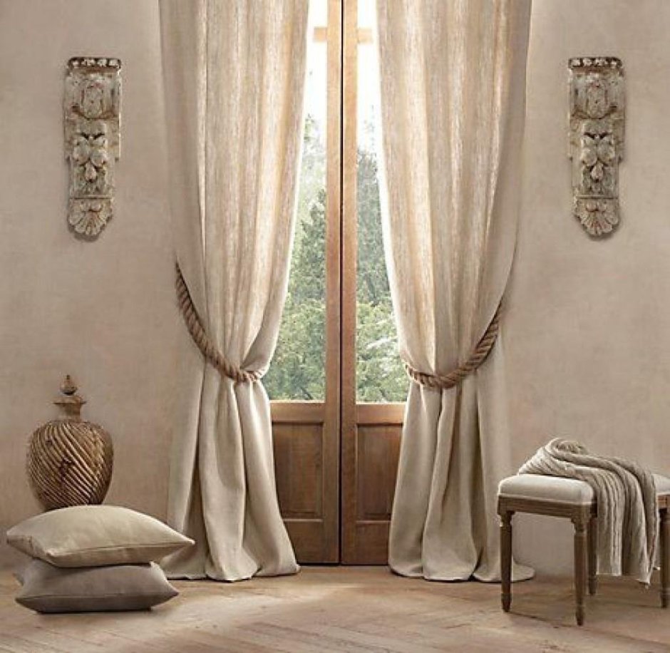 Плотные льняные шторы