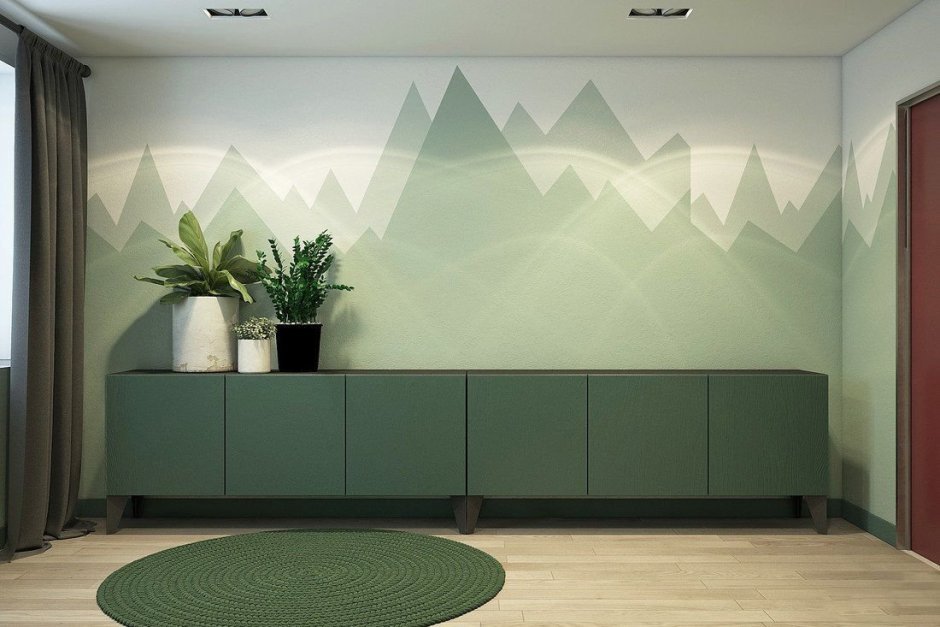 Геометрический узор на стене