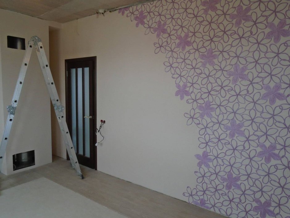 Необычная оклейка стен обоями