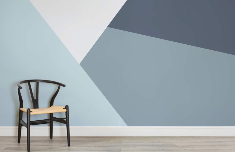 Обои по диагонали в интерьере