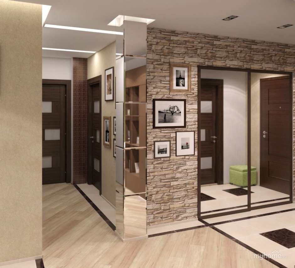 Прихожая в трехкомнатной квартире